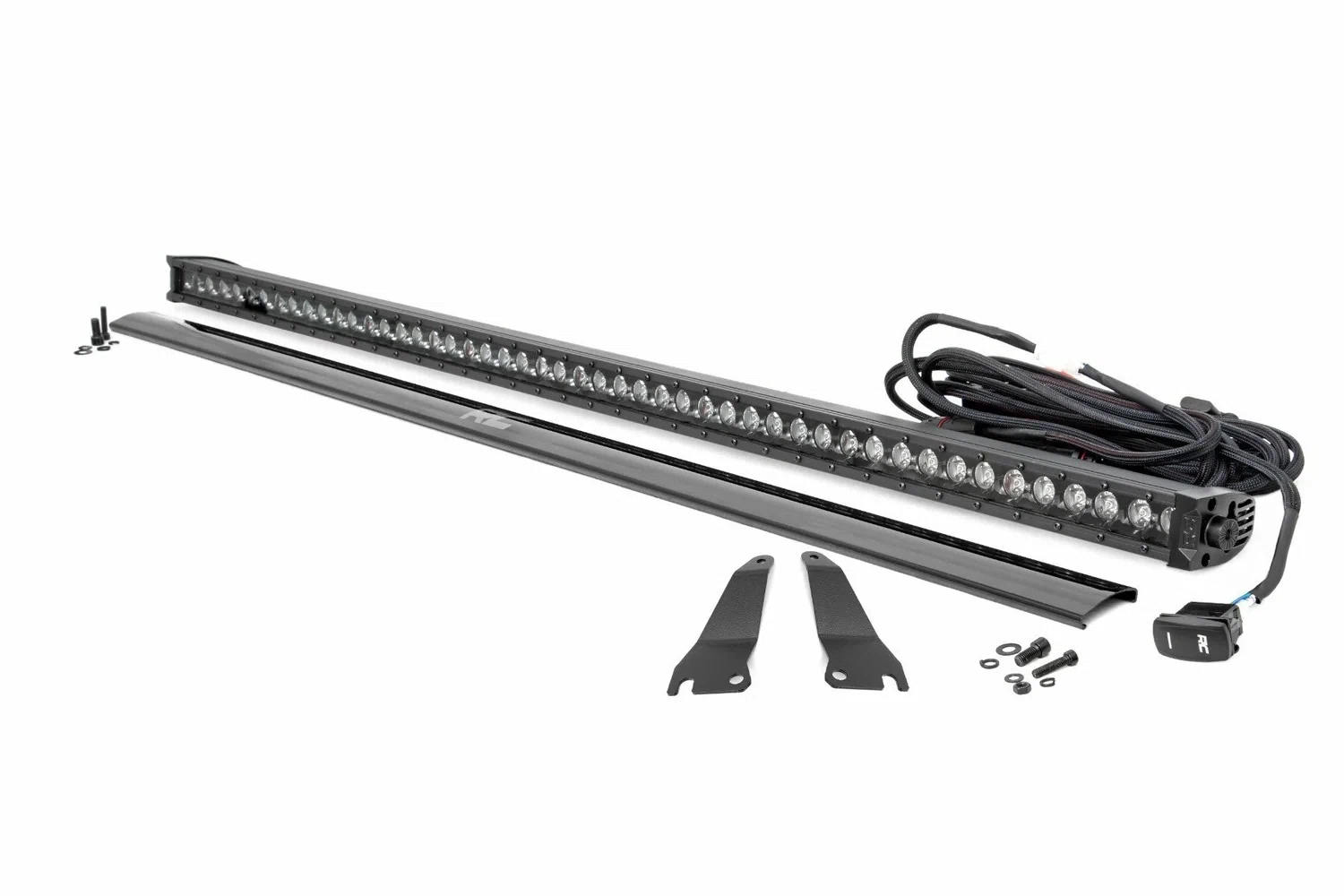 Fits Kawasaki Teryx LED Light Cage Mount 50_ Black Single Row White DRL 94016